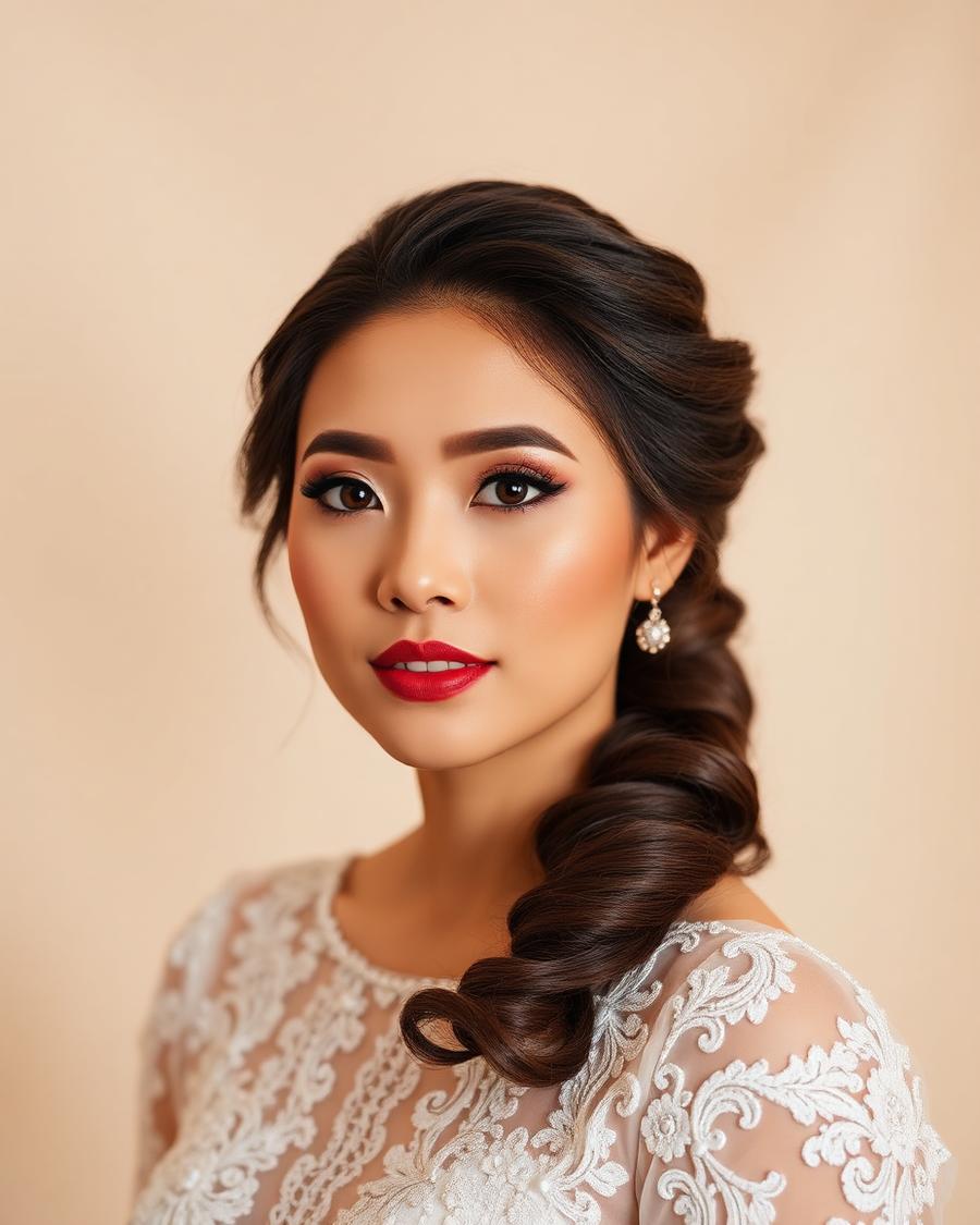 Hasil solekan dan dandanan rambut untuk majlis